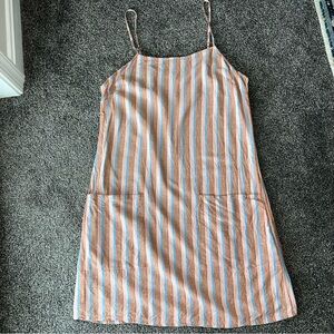 Billabong Peach, Light Blue & Brown Striped Sundress